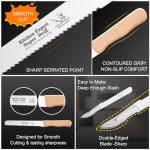 Coarse Serrated Bread Knife with Wooden Handle