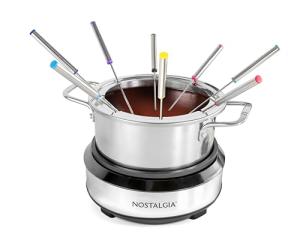 Nostalgia Electric Fondue Pot Set with Forks