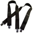 Shadow Black Outdoor Suspenders for Men with No-Slip Clips