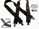 Shadow Black Outdoor Suspenders for Men with No-Slip Clips