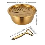 4-Piece Stainless Steel Colander Set with Slicer