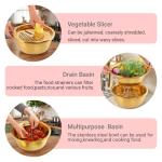 4-Piece Stainless Steel Colander Set with Slicer