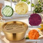 4-Piece Stainless Steel Colander Set with Slicer