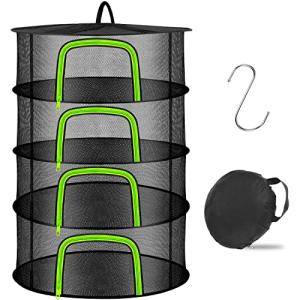 4-Layer Hanging Herb Drying Rack with Zippers