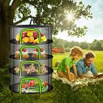 4-Layer Hanging Herb Drying Rack with Zippers