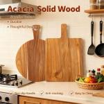 Wooden Cutting Board Set with Handle for Kitchen