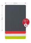 Dexas Non-Slip Flexible Cutting Board Set - 4 Pieces