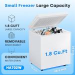 Stopsad 1.8 Cu.Ft Mini Chest Freezer, White