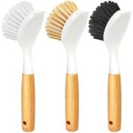 Holikme Bamboo Handle Dish Brush Set, 3 Pack