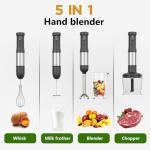 WHUTO Cordless 5-in-1 Handheld Immersion Blender