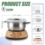 Artestia 1500W Electric Fondue Set with Forks