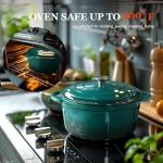 Overmont 5.5QT Enamel Cast Iron Dutch Oven