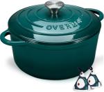 Overmont 5.5QT Enamel Cast Iron Dutch Oven