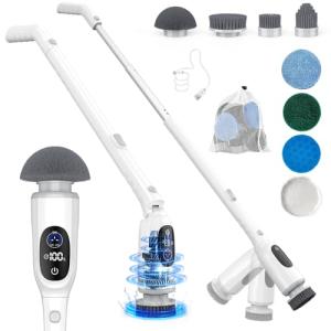 Electric Spin Shower Scrubber with 8 Brush Heads