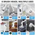 Electric Spin Shower Scrubber with 8 Brush Heads