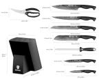Brodark 9-Piece Damascus Chef Knife Set
