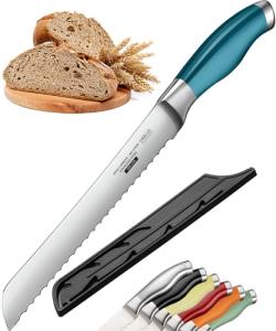 Ultra-Sharp Serrated Bread Knife with Blue Handle