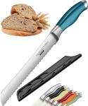 Ultra-Sharp Serrated Bread Knife with Blue Handle