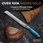 Ultra-Sharp Serrated Bread Knife with Blue Handle