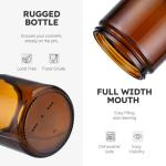8oz Amber Glass Jars with Lids - 3 Pack