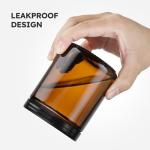 8oz Amber Glass Jars with Lids - 3 Pack