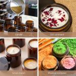 8oz Amber Glass Jars with Lids - 3 Pack