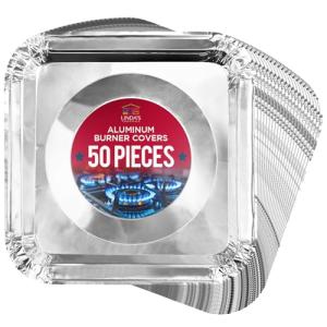 Gas Stove Burner Liners - 50 Pack Disposable Foil
