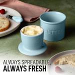Zulay Light Blue Porcelain Butter Crock with Knife