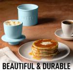 Zulay Light Blue Porcelain Butter Crock with Knife