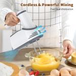 Cordless Electric Hand Mixer with 12 Speeds and Attachments