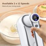 Cordless Electric Hand Mixer with 12 Speeds and Attachments