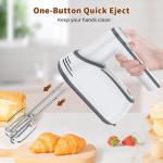 Cordless Electric Hand Mixer with 12 Speeds and Attachments
