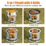 5-in-1 Portable Fire Pit and Grill Set