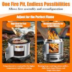 5-in-1 Portable Fire Pit and Grill Set