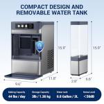 44lbs/Day Nugget Ice Maker for Home & Office