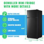 4.5 Cubic Feet Double Door Top Freezer Fridge