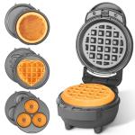 4-in-1 Mini Waffle Maker with Removable Plates