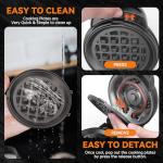 4-in-1 Mini Waffle Maker with Removable Plates