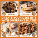 4-in-1 Mini Waffle Maker with Removable Plates