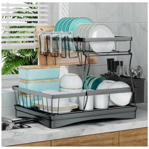 Large 2-Tier Dish Drying Rack with Utensil Holder