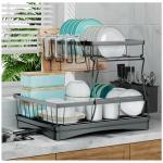 Large 2-Tier Dish Drying Rack with Utensil Holder
