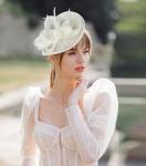 Elegant Tea Party Fascinator Headband with Flowers