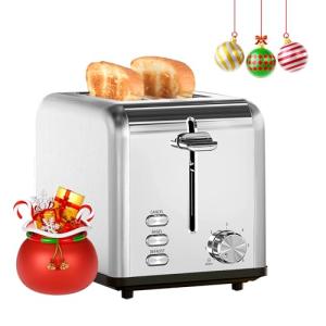 HealSmart 2-Slice Stainless Steel Toaster with Wide Slots
