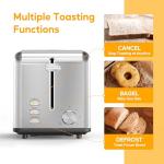 HealSmart 2-Slice Stainless Steel Toaster with Wide Slots