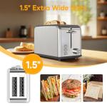 HealSmart 2-Slice Stainless Steel Toaster with Wide Slots