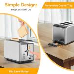 HealSmart 2-Slice Stainless Steel Toaster with Wide Slots