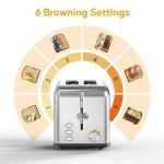 HealSmart 2-Slice Stainless Steel Toaster with Wide Slots