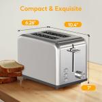 HealSmart 2-Slice Stainless Steel Toaster with Wide Slots