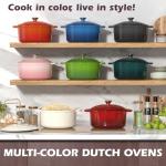 Umite Chef 5QT Pink Enameled Cast Iron Dutch Oven