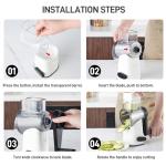 VEKAYA Hand Crank Cheese Grater with 4 Blades